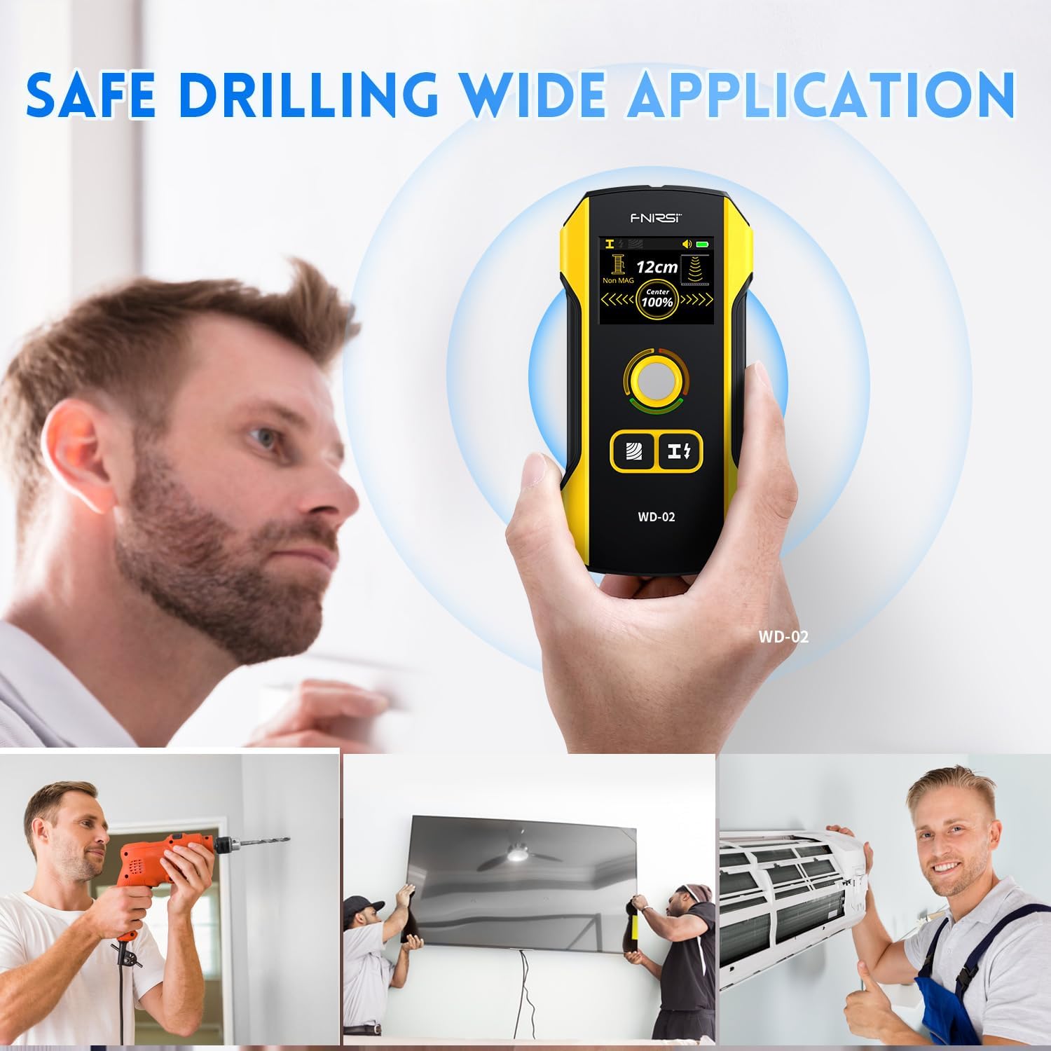 🔥🔍 Stud Finder Wall Scanner with TFT Display | FNIRSI WD-02 Upgrade⚡7-in-1 HPC Chip Detection🌟Wood/Metal/AC Wire Locator【Pro Accuracy + Center/Edge Guide】 🔥🔍 Stud Finder Wall Scanner with TFT Display | FNIRSI WD-02 Upgrade⚡7-in-1 HPC Chip Detection🌟Wood/Metal/AC Wire Locator【Pro Accuracy + Center/Edge Guide】